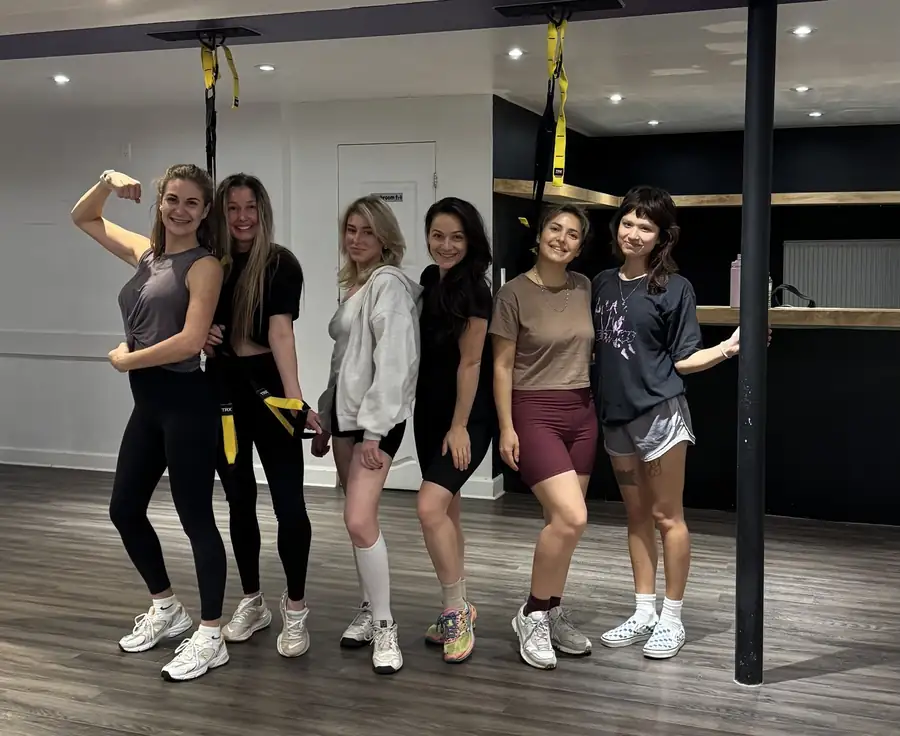 Women after a TRX group class in Toronto